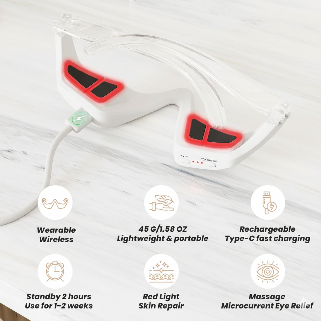 Lumylo Red Light Therapy Massage Glasses For Eyebags